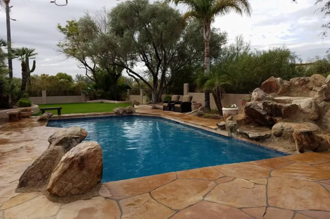 Image of finished pool built by We Do It Pools LLC pool builders