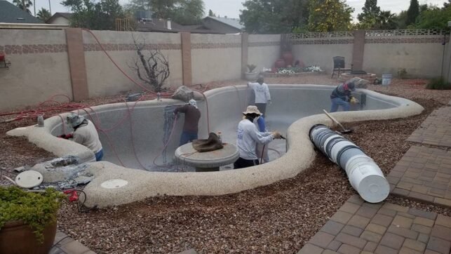 Team performing pool renovation in Gilbert